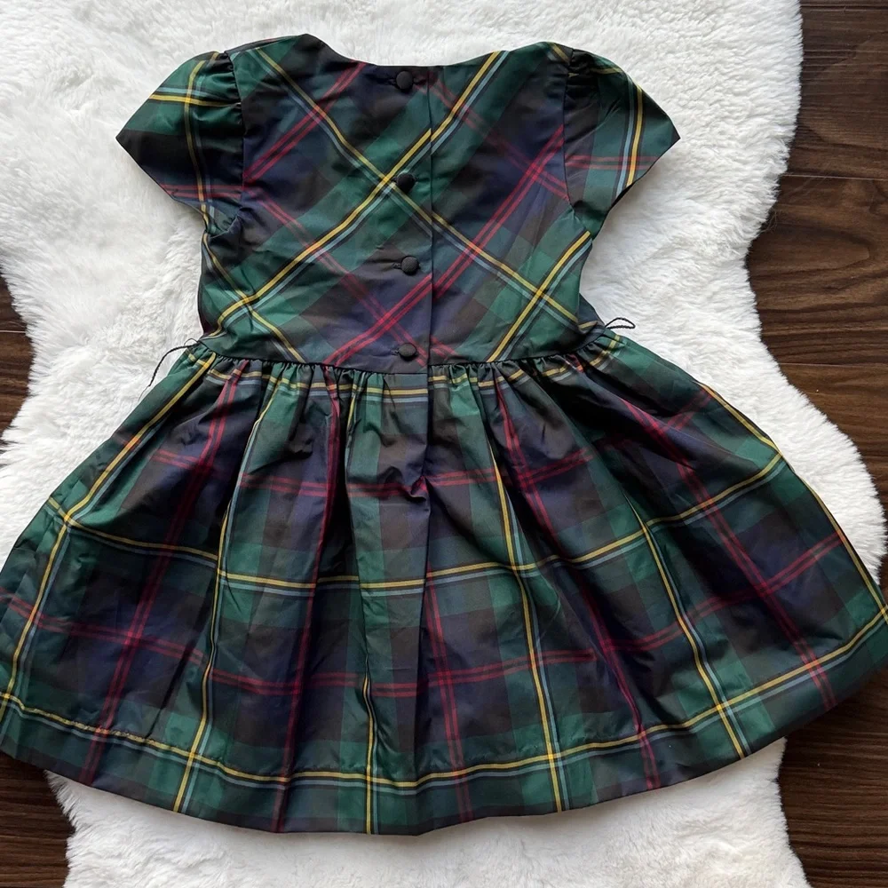 Ralph Lauren Baby Short Sleeve Tartan Plaid Holiday Dress 24 mos